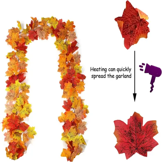 2 Pack Fall Garland 6.5Ft - Deep Red {4}