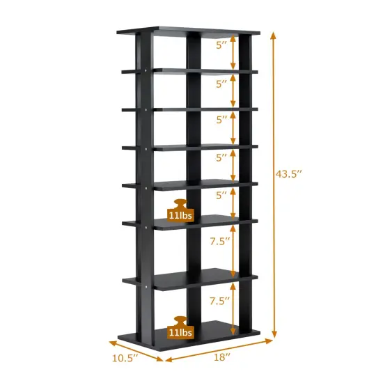 Patented 7-Tier Dual Shoe Rack Practical Free Standing Shelves Storage Shelves Concise {2}