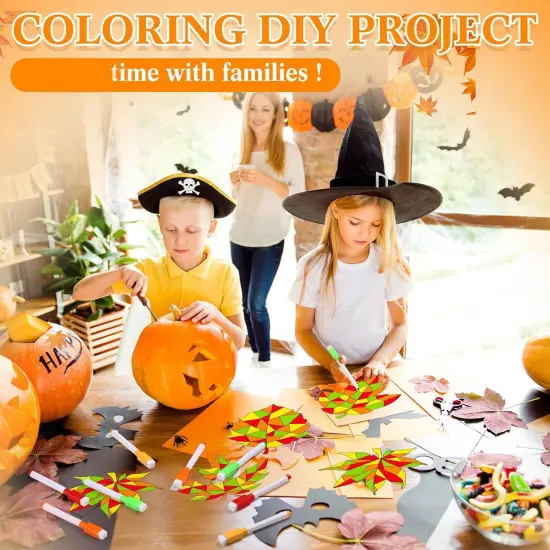 36 Pieces Thanksgiving Maple Leaves Window Clings,6 Inch in Diameter {3}