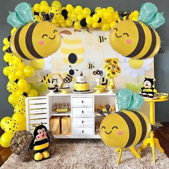 4 PCS 31 Inch Bee Birthday Party Decorations,Bee Baby Shower Decorations {3}