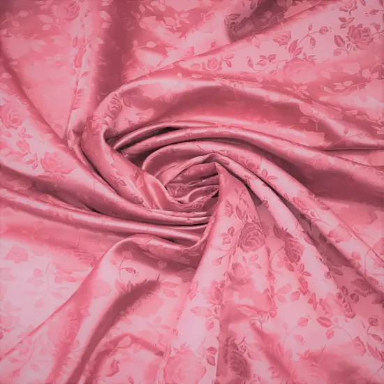1 Yard Reversible Dusty rose Jacquard Satin for tablecloth overlays curtains 58/60 inches wide {1}