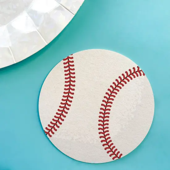 Big Dot of Happiness 25 Ct Baseball Drink Coasters, 4-Inch Disposable Round Paper Coasters for Birthday Party, Cocktail Table Decor for Bar Drinks {4}