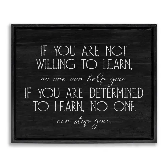 Stupell Industries Determined To Learn Motivational Floating Frame Design By Lil' Rue {1}