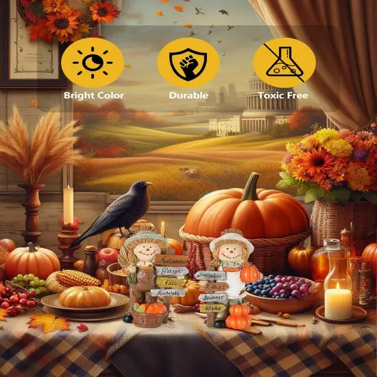 2-Pack Thanksgiving Scarecrow Figurines {4}