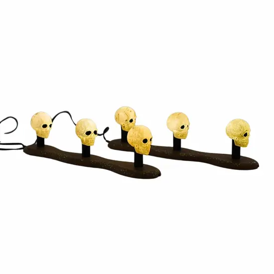 Department 56 Villages 1.0 Inch Skull Lawn Lights Halloween Halloween Village , Halloween Decor Village Halloween White {2}