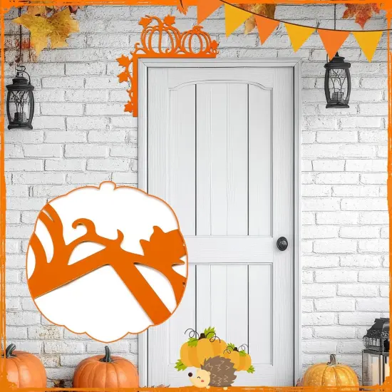 Metal Fall Pumpkin Door Topper {2}