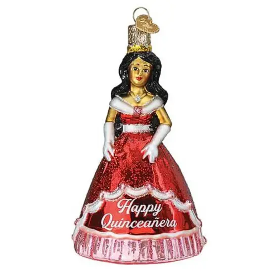 Old World Christmas 4.75 In La Quinceañera Christmas Tree Ornament , Latin Mexican Red {1}