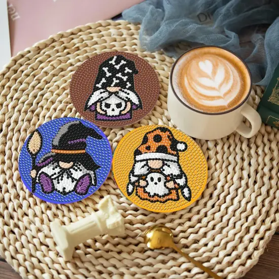 Cute Gnome Diamond Painting Coasters Kits - 8PCS {4}