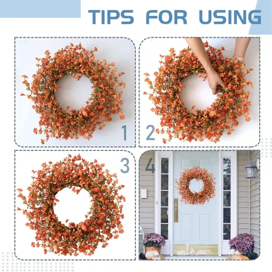 Fall Orange Forsythia Wreath - 22 Inch {5}