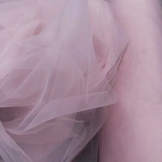 1 Yard 2-Way Stretch Nylon Net Mesh Fabric, 60" Width Lightweight Sheer Mesh for Gowns, Dancewear & Costumes Pink {1}