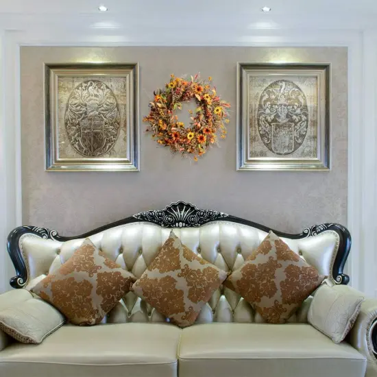 Artificial Fall Wreath Large Autumn Wreath {4}