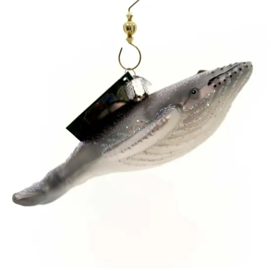 Old World Christmas 2.0 Inch Humpback Whale Tree Ornament , Ornament Ocean Migrate Mammal Gray {2}