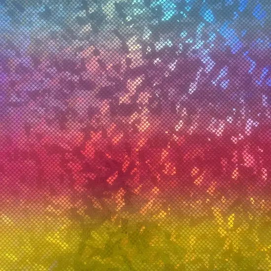 1 Yard Rainbow Shattered Glass Hologram Spandex Fabric 58/60 Inch Width Pastel Rainbow {1}