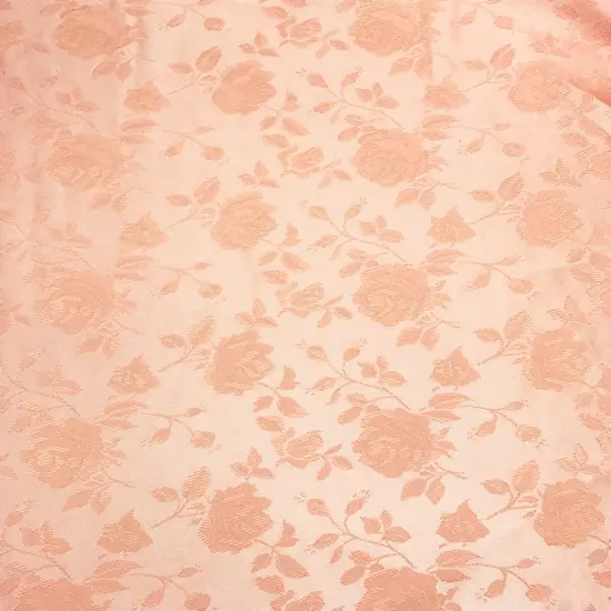 1 Yard Peach Reversible Jacquard Satin Fabric for Tablecloths Curtains Apparel 58/60 Inches Width {1}