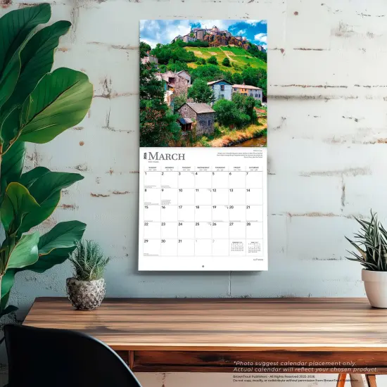 France | 2026 12 x 24 Inch (Hanging) Monthly Square Wall Calendar | Foil Stamped Cover | English/French Bilingual | Plastic-Free {5}