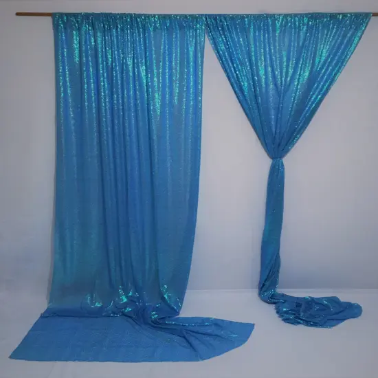 1 Yard Sparkling Sequin Backdrop Fabric Polyester Decorative Drapery 4 ft. W X 8 ft. H Black {5}