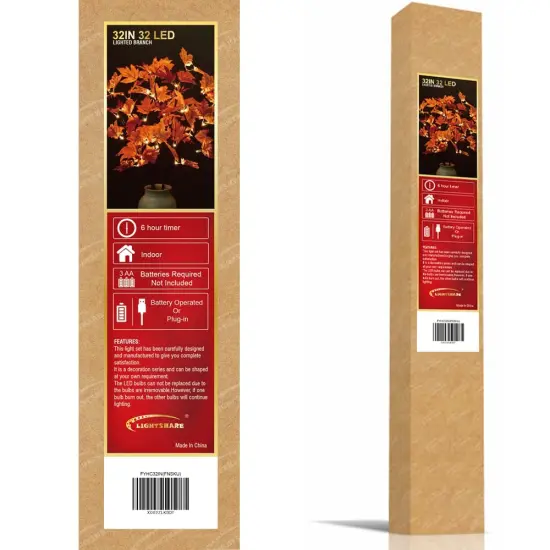 32IN 32LED Lighted Willow Twig Branch, Maple Leaf, Built-in Timer, USB Plug-in and Battery Powered, D&eacute;cor for Home, Festival, Party, Christmas, Night Light {2}