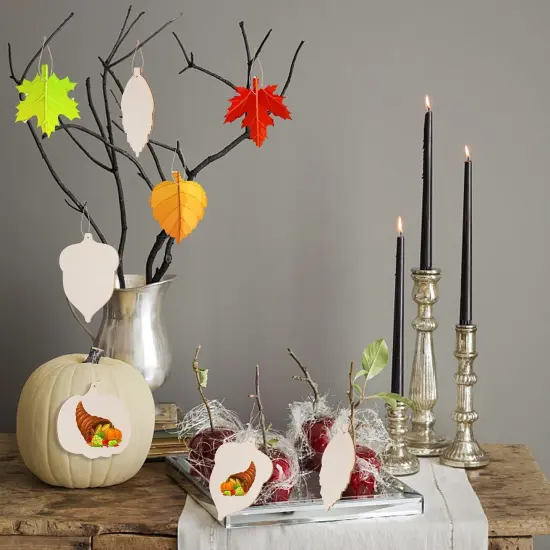 36 Pieces Thanksgiving Unfinished Wooden Cutouts {3}