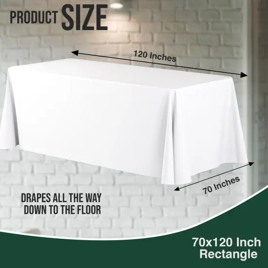 Bulk Pack Plastic Table Cloth - 70"x 120 Inch Rectangle Disposable Tablecloth for Parties - Rectangle Tablecloth - Disposable Table Cloths for Parties-Exquisite Party Solids {2}