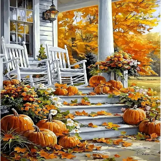 12x16inch - Fall Pumpkin DIY 5D Diamond Painting Kits for Adults {1}