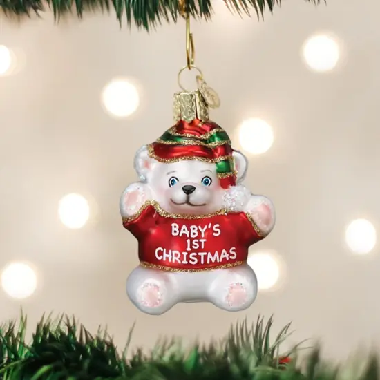 Old World Christmas 2.75 In Babys 1St Christmas Tree Ornament , Ornament Bear 1St Christmas Multicolored {3}