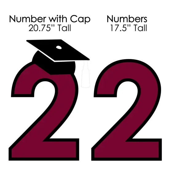 Big Dot of Happiness Maroon 2025 Graduation Party Yard Signs - Outdoor Lawn Decorations - 2025 {7}