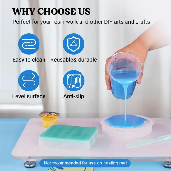 LET'S RESIN Leveling Table for Resin, 16''x 12'' Acrylic Adjustable Resin Leveling Table with Silicone Mat, Multipurpose No Installation Required Self Leveling Board for Resin Molds, Waves, Epoxy {4}