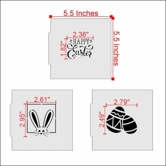 Happy Easter 3 Piece Cookie Stencil Bundle {2}