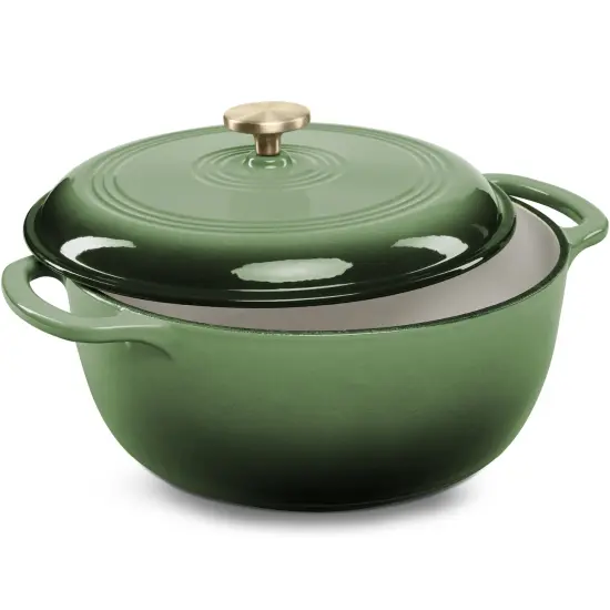 Best Choice Products 6 Quart Enamel Cast-Iron Dutch Oven, Heavy-Duty Cookware w/ Dual Handles, Lid Lavender Mist {7}