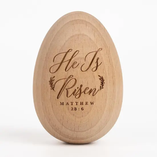 Easter Egg Decor, Wooden Decorations For Home, Tier Tray, Centerpiece Table Top, Easter Gifts Religious For Adult, Church, Christian Basket Stuffers, Egg Fillers For Toddlers, Kids (He Is Risen) {1}