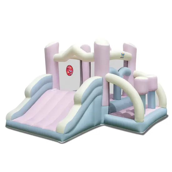 Kids Bounce House with Slide and 2 Boxing Columns for Party without Blower {1}