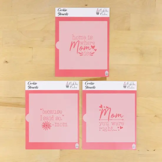 Mom Sayings 3 Piece Cookie Stencil Bundle {1}