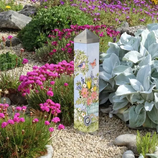 Flower Cart Art Peace Pole 20 Inches Tall Susan Winget {2}