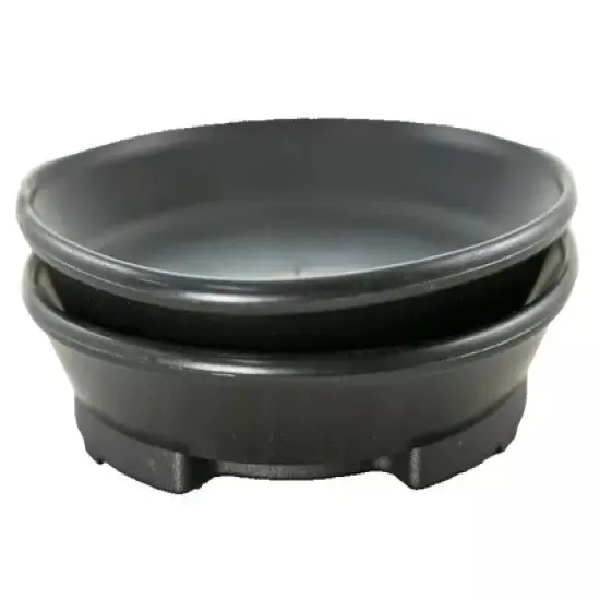 2 x Round Black Plastic Humidity / Drip Tray for Bonsai Tree - 7"X 7"X 1" {2}