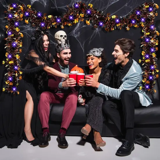 16.4 Feet Halloween Tinsel Shiny Metallic Garland {3}