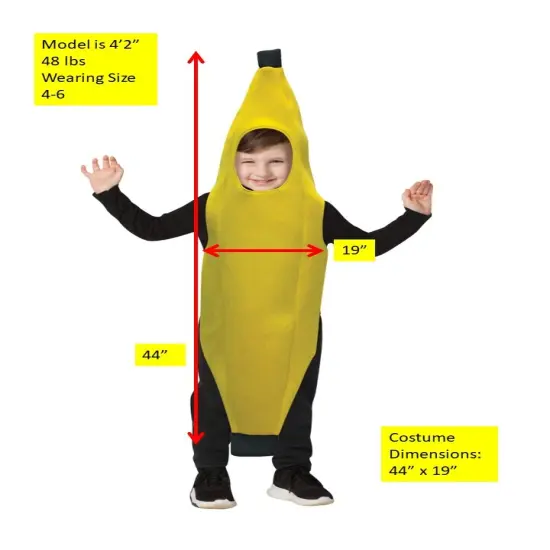 Ultimate Banana Halloween Costume, Various Baby, Kids & Teen Sizes {5}
