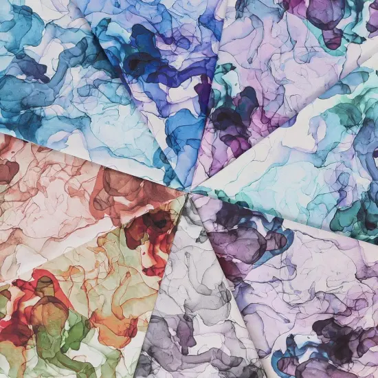 Mook Fabrics Smoke Print Cotton Fabric [108 in. Wide] - By The Yard Purple/Blue {5}