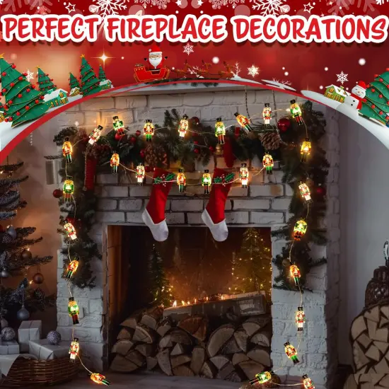 Christmas Decorations Indoor 10FT 30 LED Nutcracker String Lights Cute Fairy Lights Indoor Outdoor for New Year Party, Fireplace, Window, Front Door {5}