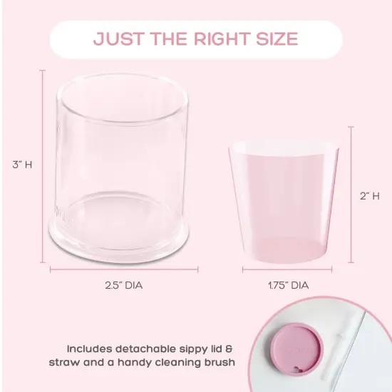 Grabease Sippy Cup Transition Sippy Cups for Baby Toddler Sippy Cups Baby Feeding, BPA-Free & Phthalate-Free for Baby & Toddler, 4-oz, Blush Pink {2}