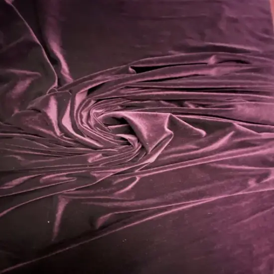 1 Yard Plum Stretch Velvet Fabric with Silky Texture and Weighted Drape for Apparel and Crafts 58/60 Inch Wide {2}