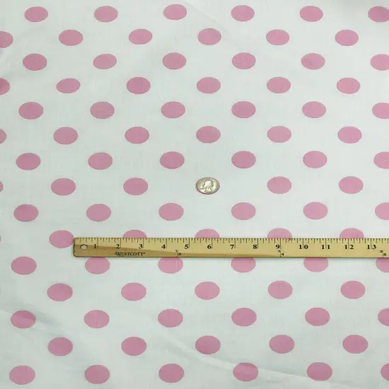 1 Yard Pink Dots on White Poly Cotton Fabric Lightweight Dot Print Fabric for Dresses, Crafts, Quilting, D&eacute;cor 59/60&Prime; Wide {2}