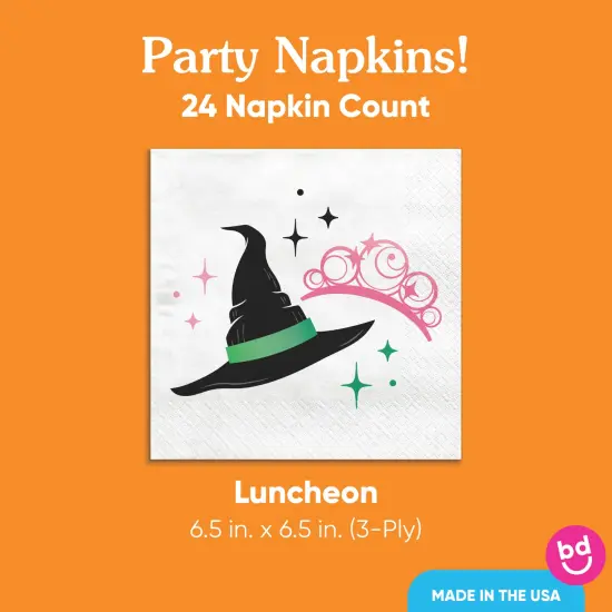 Big Dot of Happiness Witch Party Napkins, Good Pink and Green Birthday or Witch Halloween Decor, White 3-Ply Paper Luncheon Napkins - 24 Count {5}