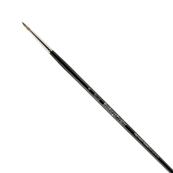 Creative Mark Hamburg Premiere Professional Oil Painting Brushes - Round #8 Oil Paint Brush - Handmade in Germany, Natural & Synthetic Hair Blend, Long Triple-Lacquered Birch Handle {1}