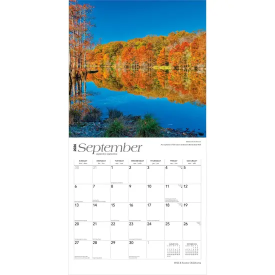 Oklahoma Wild & Scenic | 2026 12 x 24 Inch (Hanging) Monthly Square Wall Calendar | Plastic-Free {4}