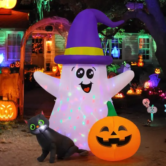 5 FT Halloween Inflatables Ghost Outdoor Decorations Blow Up Yard Cute {1}