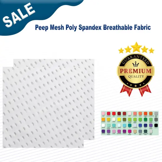 Peep Mesh Poly Spandex Breathable Fabric White {3}