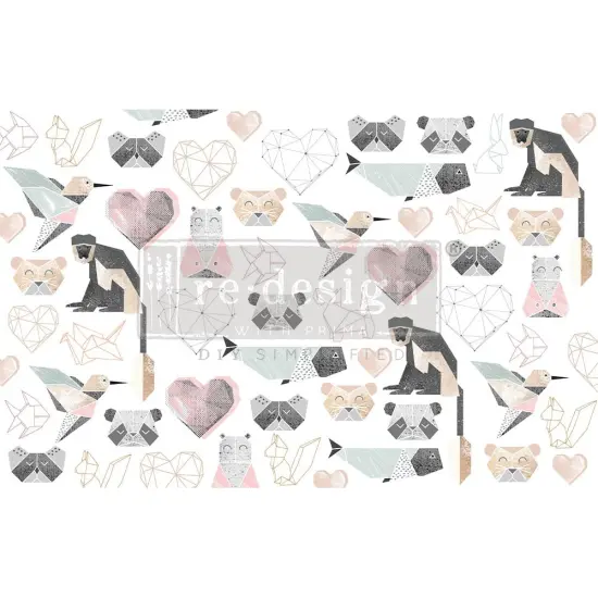 Decoupage Decor Tissue Paper - Origami Love - 1 sheet, 19"x30" {1}