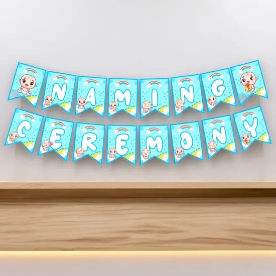 Baby Naming Ceremony Banner Baby Shower Decoration - Sign for Backdrop Decor Party Supplies Event Decorations Favors Naming Ceremony for Girls Boys {1}