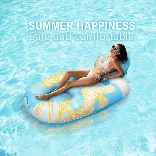 Inflatable Blue Pool Float for Maximum Comfort {4}