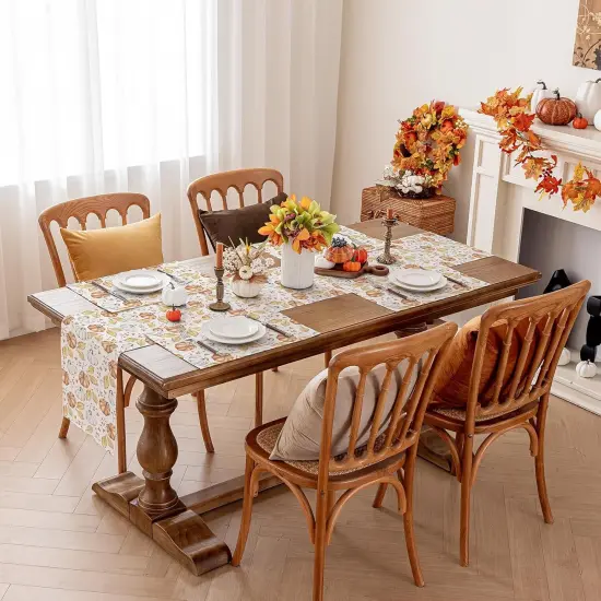 Orange Pumpkin Fall Table Runner {4}
